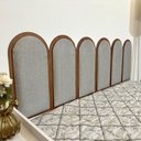 Ver imagem 1 de Cabeceira Aura com Borda Mdf Cama Box Casal - 6 Peças