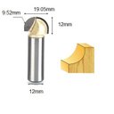 Ver imagem 2 de Fresa Meia Esfera / Ponta U / Meia Cana 12mm X 3/4