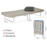 Cama Dobrável Prata com Colchão - Prata - 4