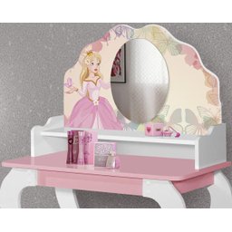 Penteadeira Infantil Princesa com Espelho - Rosa - 2