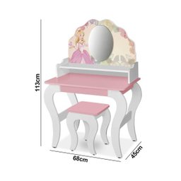 Penteadeira Infantil Princesa com Espelho - Rosa - 4