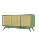 Ver imagem 1 de Balcão Buffet Ricco 167 Cm Laca 3 Portas em Palhinha Verde