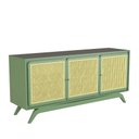Ver imagem 2 de Balcão Buffet Ricco 167 Cm Laca 3 Portas em Palhinha Verde