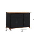 Ver imagem 5 de Balcão Buffet 3 Portas e 2 Gavetas 50631 Linz Móveis - Preto/imbuia Glazer