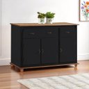 Ver imagem 1 de Balcão Buffet 3 Portas e 2 Gavetas 50631 Linz Móveis - Preto/imbuia Glazer