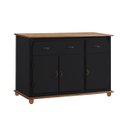 Ver imagem 2 de Balcão Buffet 3 Portas e 2 Gavetas 50631 Linz Móveis - Preto/imbuia Glazer