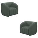 Ver imagem 1 de Kit 2 Poltronas Decorativas Sala de Estar Adam Veludo Cinza G45 - Gran Belo Poltrona Adam