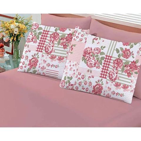 Jogo de Cama Buettner Casal Malha Basic Esperanza 3 Pçs Rosê