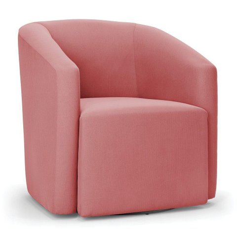 Poltrona Stella Max Suede Base Giratória - D'Rossi Cor Rose