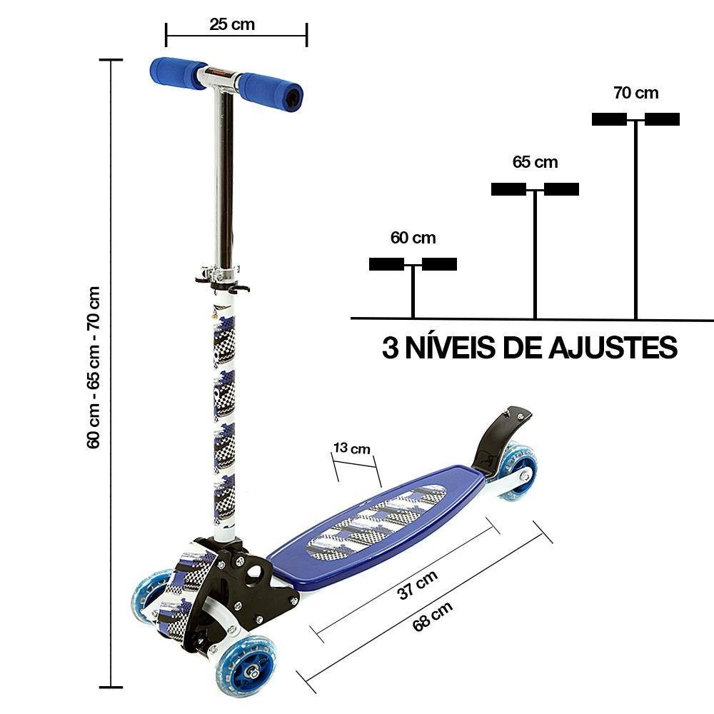 Patinete Infantil Radical de Balanço C 4 Rodas Azul Bbr Toys - 4