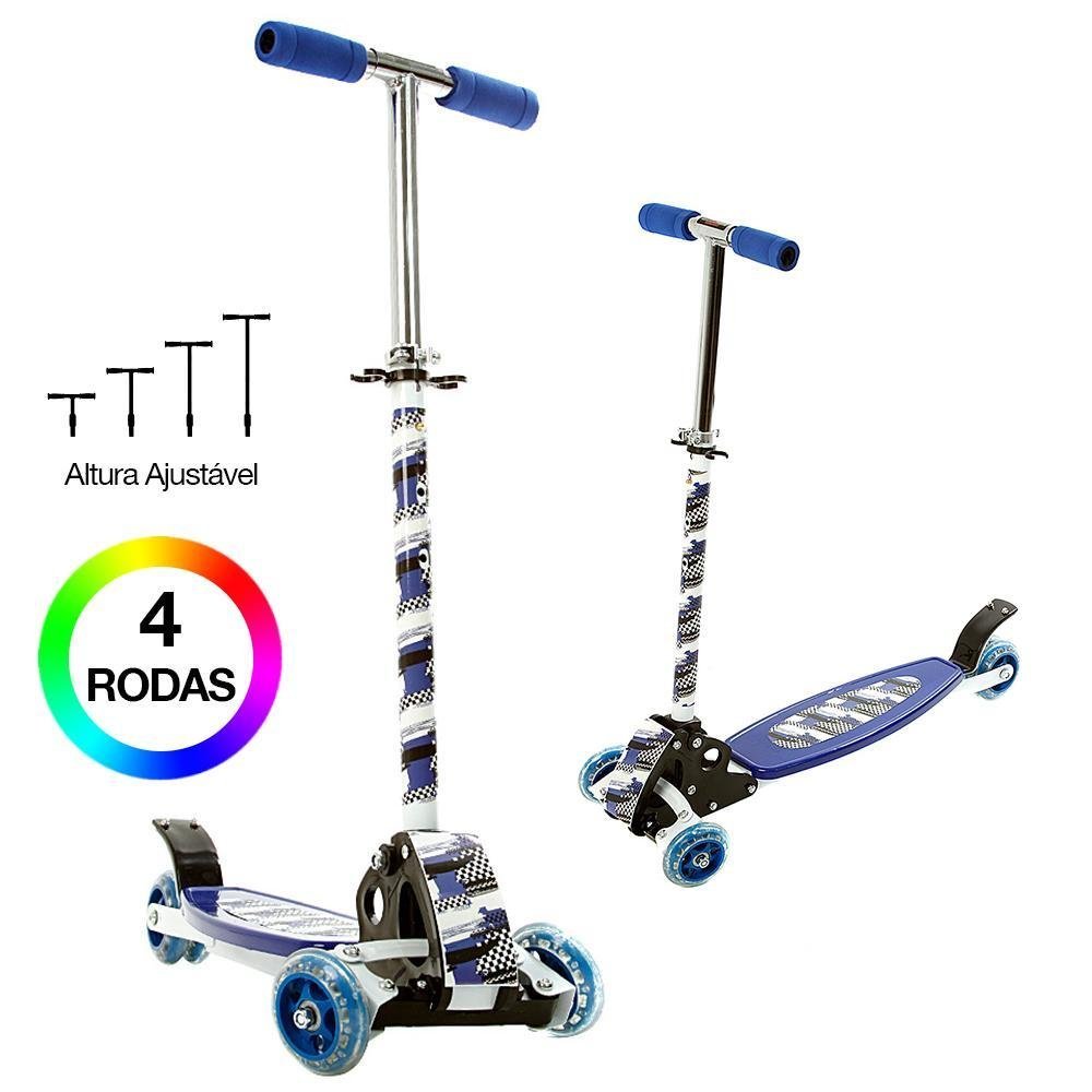 Patinete Infantil Radical de Balanço C 4 Rodas Azul Bbr Toys