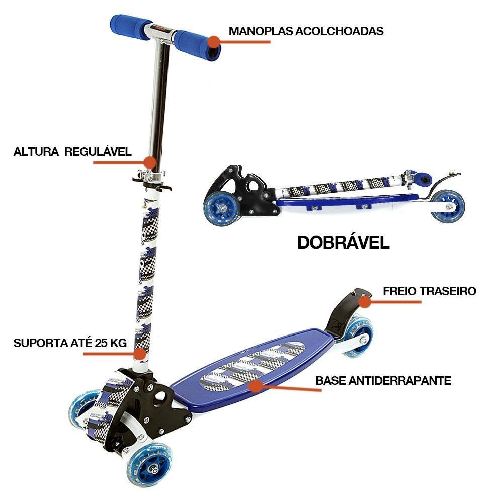 Patinete Infantil Radical de Balanço C 4 Rodas Azul Bbr Toys - 2