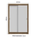 Ver imagem 4 de Guarda-roupa Solteiro 2 Portas de Correr 4 Gavetas Rustic/branco Vivare Plus Madesa