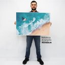 Ver imagem 2 de Quadro Decorativo Caixa Alta com Vidro Praia  TaColado Moldura Branca 90 x 60cm