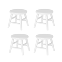 Ver imagem 1 de Kit 4 Banquinhos Redondos Torneados em Madeira Maciça Branco