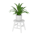 Ver mais imagens de Kit 4 Banquinhos Redondos Torneados em Madeira Maciça Branco