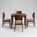 Ver imagem 2 de Conjunto de Mesa com 4 Cadeiras 4 Lugares Tampo em MDF Encosto em Madeira Macchiato Capuccino Ágape