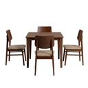 Ver imagem 1 de Conjunto de Mesa com 4 Cadeiras 4 Lugares Tampo em MDF Encosto em Madeira Macchiato Capuccino Ágape
