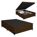Ver imagem 1 de Base Box Baú Casal Suede Alali 138x188x40cm:Marrom