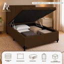 Ver imagem 6 de Base Box Baú Casal Suede Alali 138x188x40cm:Marrom