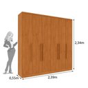 Ver imagem 3 de Guarda-Roupa Casal com 6 Portas e 4 Gavetas 239cm Multimóveis CR35501 Cinamomo