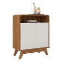 Ver imagem 2 de Buffet Aparador 65cm 2 Portas Orgânico Marlo Nature/Off Z56 - Mpozenato