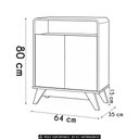 Ver imagem 4 de Buffet Aparador 65cm 2 Portas Orgânico Marlo Nature/Off Z56 - Mpozenato