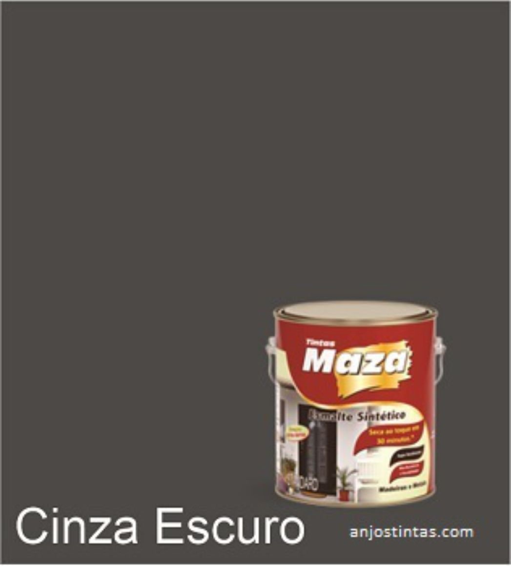 Tinta Esmalte Sintético Maza 900ml C/28 Cores Cinza Escuro - 2
