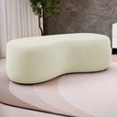 Ver imagem 2 de Kit 02 Puffs Decorativos Living Aisha Orgânico 02 Lugares Suede Bege Claro - Desk Design