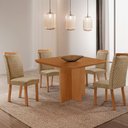 Ver imagem 4 de Mesa de Jantar Olimpia 90cm Tampo MDF Laminado Canto Copo com 4 Cadeiras Aline