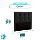 Ver imagem 4 de Cabeceira Estofada Queen Alice Nature Material Sintético Preto 158x136