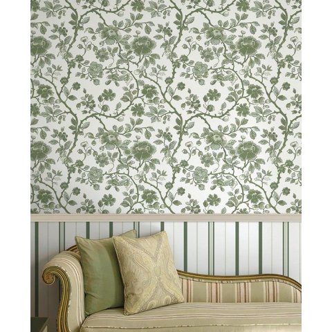 Papel de Parede Bobinex Jardim Campestre Verde - Coleção Refúgio