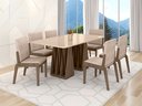 Ver imagem 1 de Conjunto Mesa com 6 Cadeiras Orquestra Marrom/Carvalho/Fendi