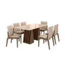 Ver imagem 2 de Conjunto Mesa com 6 Cadeiras Orquestra Marrom/Carvalho/Fendi