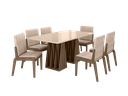 Ver imagem 2 de Conjunto Mesa com 6 Cadeiras Orquestra Marrom/Carvalho/Fendi