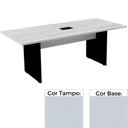 Ver imagem 1 de Mesa de Reunião com Caixa de Tomada Retangular 260 x 120 cm Pé Painel PE25 MDP Cor Cinza Base