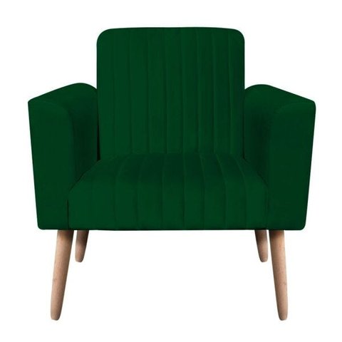 Poltrona Viena Gomada Suede Pés Palito - D'Rossi - Verde