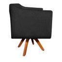 Ver imagem 3 de Poltrona Giratória Julia Suede Base Madeira - D'Rossi - Preto