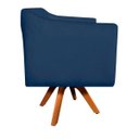 Ver imagem 3 de Poltrona Giratória Julia Suede Base Madeira - D'Rossi - Azul Marinho