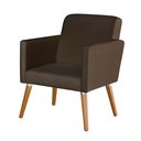 Ver imagem 2 de Poltrona Cristal Suede Escritórios e Recepção Pés em Madeira:marrom Suede