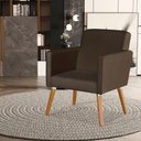 Ver imagem 1 de Poltrona Cristal Suede Escritórios e Recepção Pés em Madeira:marrom Suede