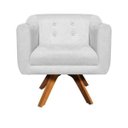 Ver imagem 3 de Kit 2 Poltronas Giratória Julia Suede Base Madeira com Strass - D'Rossi - Branco