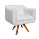 Ver imagem 2 de Kit 2 Poltronas Giratória Julia Suede Base Madeira com Strass - D'Rossi - Branco