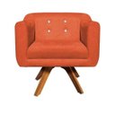 Ver imagem 3 de Kit 2 Poltronas Giratória Julia Suede Base Madeira com Strass - D'Rossi - Laranja