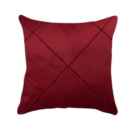 Capa de Almofada Drapeada Veludo Bordô 43x43cm