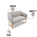 Ver imagem 5 de Kit 1 Namoradeira E 2 Poltronas Base Madeira Cinza