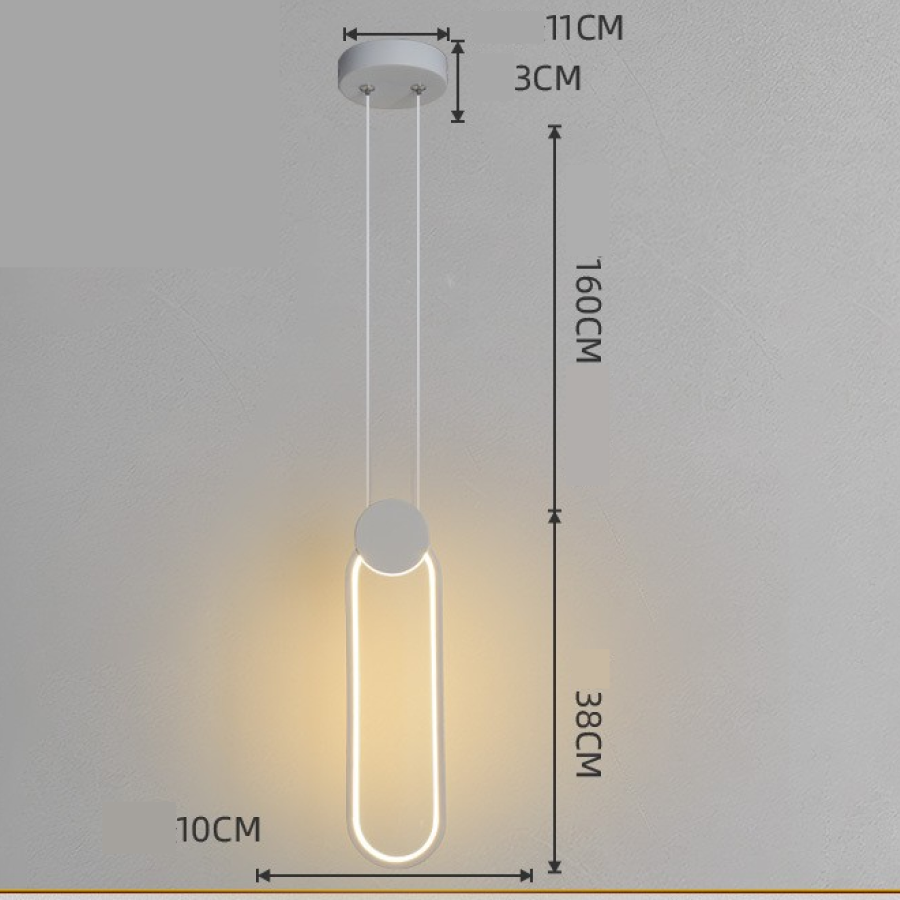 Luminária de Teto para Quarto Pendente Led Moderna Lustre para Cabeceira, Corredor - 3