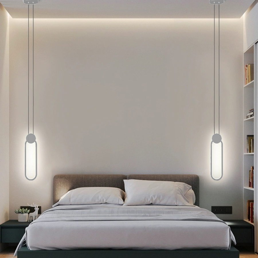 Luminária de Teto para Quarto Pendente Led Moderna Lustre para Cabeceira, Corredor