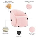 Ver imagem 3 de Poltrona Sala Decorativa Redonda 91cm Steve Suede Rosa Bebê I01 - Mpozenato