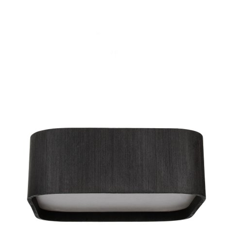 Lustre Plafon Madeira Arredondado Preto 30x30cm